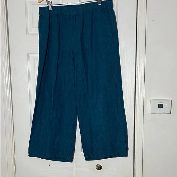 Eileen Fisher Organic Linen Wide Leg Pant Women’s Medium - Picture 1 of 6